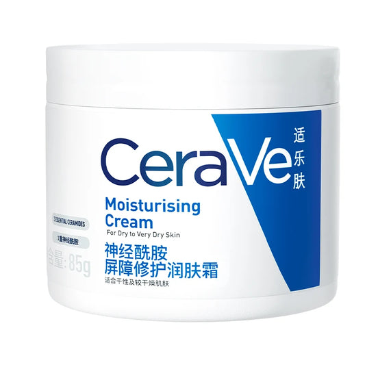 CeraVe Crème hydratante 85g Crème pour le corps avec acide hyaluronique et céramides et hydratant pour le visage pour peaux sèches sans huile