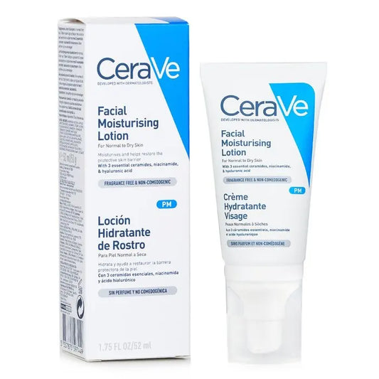 Lotion hydratante pour le visage CeraVe pour peaux normales à sèches 52 ml/1,75 oz